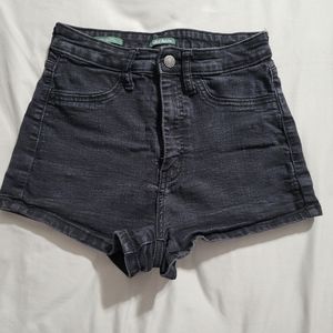 Black high rise Jean shorts